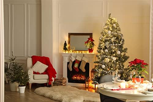 8,5ft. Umjetno božikovsko stablo u Britanci Columbia planinski jel sa 120 multi boja globus žarulja i 1513 savidljivih grana
