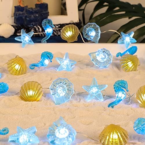 FLAVCHARM plava svjetla sa žicama USB Plug in & amp; baterija radi sa daljinskim okean tema Fairy svjetla ukrasno za svadbene zabave, Home Decor, Coastal Room Decor