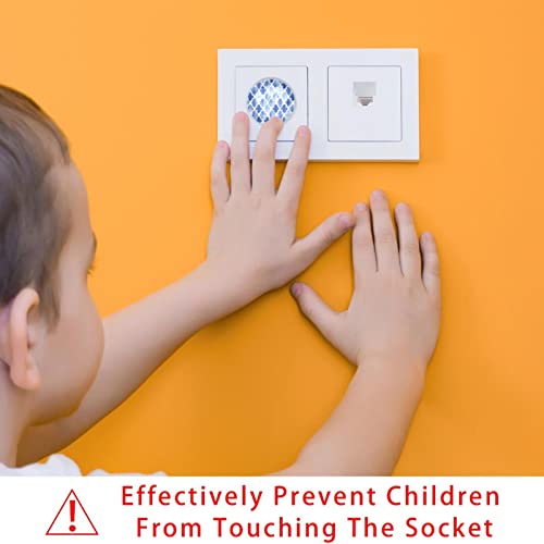 LAIYUHUA Outlet Covers Baby Proofing （12 & amp; 24 pakovanje）stalni električni zaštitnik utikača | sigurnosni Plastični poklopci za utičnicu za djecu / jednostavna instalacija | prevencija udara-akvarel plava geometrijski Marokanski uzorak