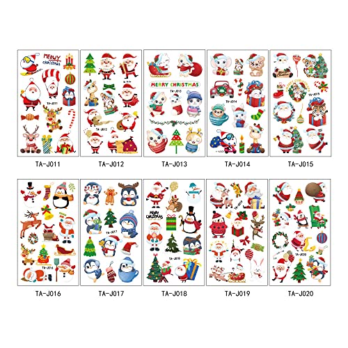 116 kom božićne privremene tetovaže za djecu, santa claus božićne stablo snjegović vodootporne naljepnice za tetovaže za sretnu božićnu zabavu favorizira ukrase