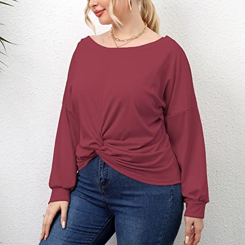 Plus size majica s dugim rukavima Ženska casual seksi modna ljetna puna boja nepravilna majica velike veličine