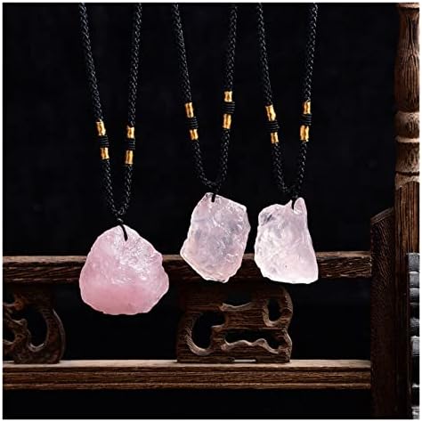 Kvarcni kamen 10pcs AAA Prirodni dragulj ružičasti ružičasti kremenski kristalni privjesak ogrlica Reiki Rock Energy Collectibles