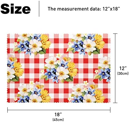 Placemats, otporan na ogrebotine bez klizanja vanjski vanjski zatvoreni za trpezarijski dio stola kuhinja, proljetni buket crvena