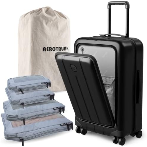 Aerotrunk Pangolin Pro Travel Bundle: ručni prtljag sa ojačanim pretincem za Laptop i kockama za kompresijsko pakovanje