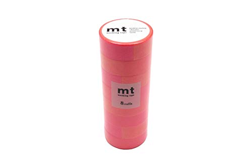 MT MT08D461 maskirna traka, 8p, fluorescentni gradijent, ružičasta x plava, širina 0,6 inča x 23,4 ft, pakovanje od 8 rola iste boje