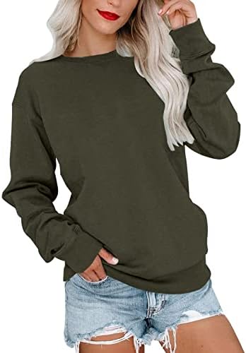 Ženski ležerni okrugli vrat dugih rukava TOP pulover Labavi džemper podmazan kapuljačom