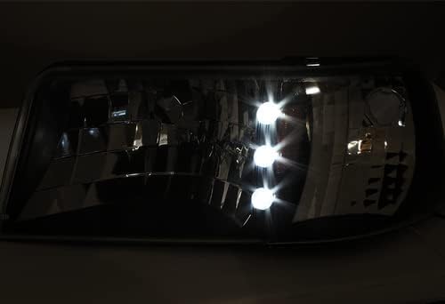 HK5 crno kućište prozirnih sočiva LED farovi 2 komada kompatibilni sa 1993 - 1997 Ford Ranger STX XL XLT, Amber Reflector 1994 1995