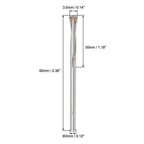 Uxcell cementirani Carbide Twist bušilice 3,5 mm Metalna bušilica za od nehrđajućeg čelika bakra od aluminija cinkovog legura od glave 4 kom