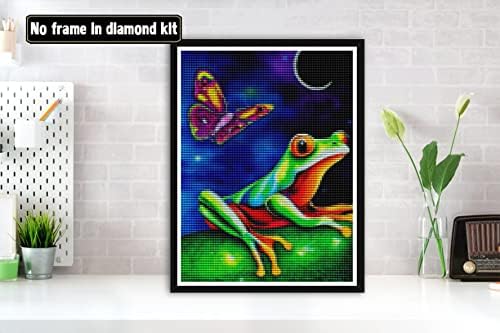 Bimkole DIY 5D dijamantna slika planeta žaba Mjesec po broju kompleti, boja s dijamantima puni dijamantni rhinestone Slike umjetnosti zanat dnevni boravak dekor 12x16 inča