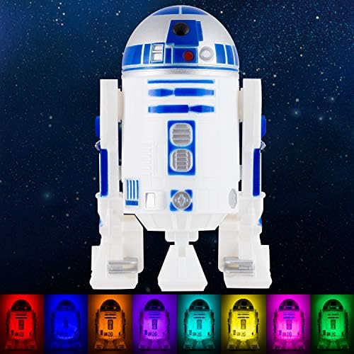 Star Wars R2-D2 LED noćno svjetlo, promjena boje, kolekcionarsko izdanje, senzor od sumraka do zore, Plug-in, Disney, Galaxy, idealno za spavaću sobu, kupatilo, rasadnik, hodnik, 43669
