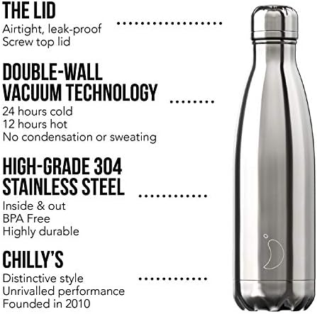 Chillye boce | Procurenje, bez znojenja | Nehrđajući čelik bez BPA | Boca za vodu za višekratnu upotrebu | Dvostruki zidni vakuum