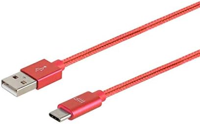 MONOPRICE USB 2.0 TIP-C DO NABAVKE I TIJELA KUĆA I SINONIRAN NYLON-BRAIA - 3 metra - crvena, brza punjenje, aluminijski konektori, sinkronizirani boravak - sinkronizirani boravak - paleta serije