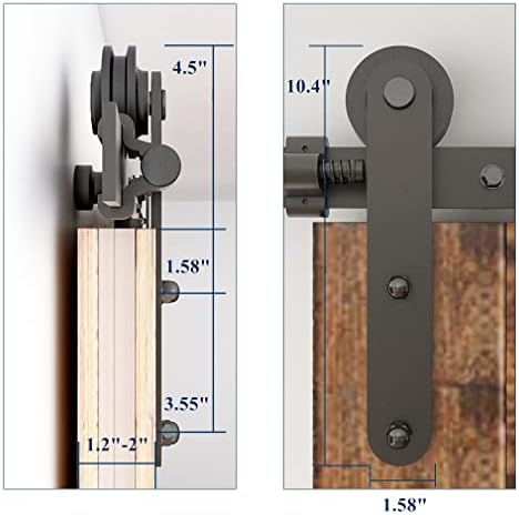 WOLFBIRD klizna kotrljana komplet za hardver za vrata pogodna za jedno drvo za vrata sa jednim drvenim vratima Mehanizam za vrata