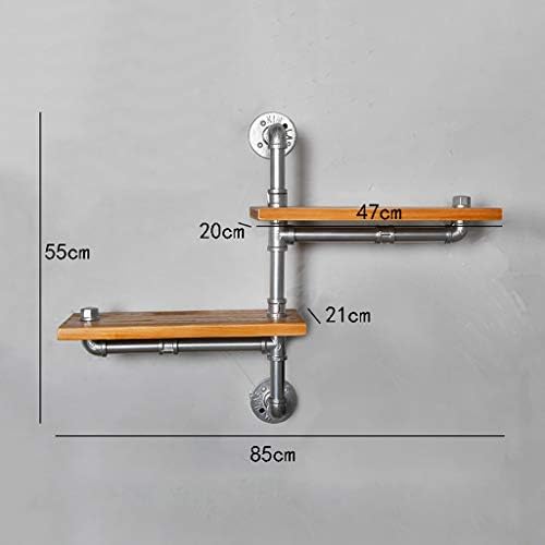 Yyqbzw zidna polica punog drveta, zidni nosač za kovano željezo retro industrijskog stila vode za vodu stalak za vodu zidna police za skladišni nosač ukrasni okvir