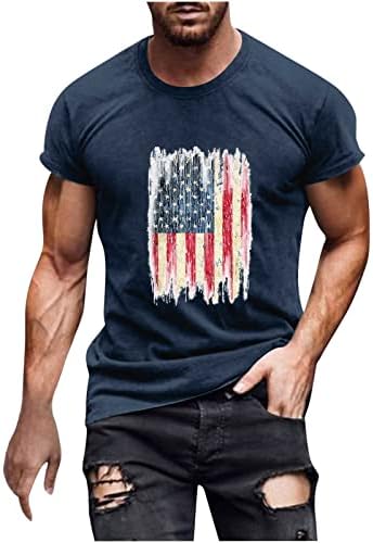 4. jula odijela za muškarce kratki rukav Crewneck Loose Majica na vrhu Ljetne casual teas 3D američka zastava zastava patriotska majica