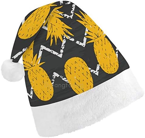 Božić Santa šešir, zlato ananas geometrijske pruge Božić Holiday šešir za odrasle, Unisex Comfort Božić kape za Novu godinu svečani