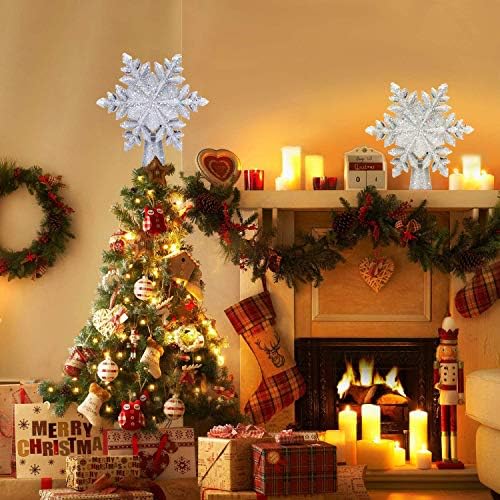 Božićna stabla se osvijetljena, Xmas stablo sa LED snježnim projektorom, zvjezdanim stablom od 3D šuplje sjaj LED rotirajuća snježna pahuljica, srebrne snježne stablo