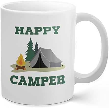 Palm City proizvodi Happy Camper-11 Oz keramička šolja za kafu / odličan poklon za kampovanje & amp; idealno za kampere