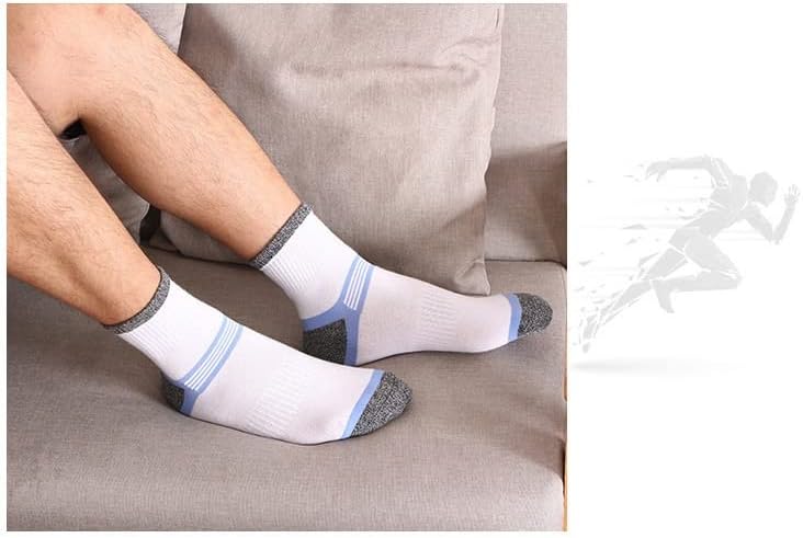 Yfqhdd 5 pairs muške sportske čarape pamučne košarke trčanje čarape Ugodne prozračne muške čarape