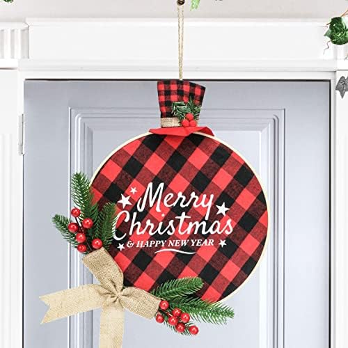 Wonnell božićni vijenci, 14,9 x 11,81 ukrasi božićnih vrata padaju božićni vijenci za ulazne vrata, bivolo provjerava plaćeni jeseni