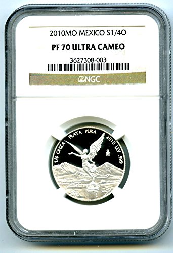 2010 MO Meksiko 1/4 oz OZZA Srebrna libertad izuzetno rijedak srebrni PF70 NGC