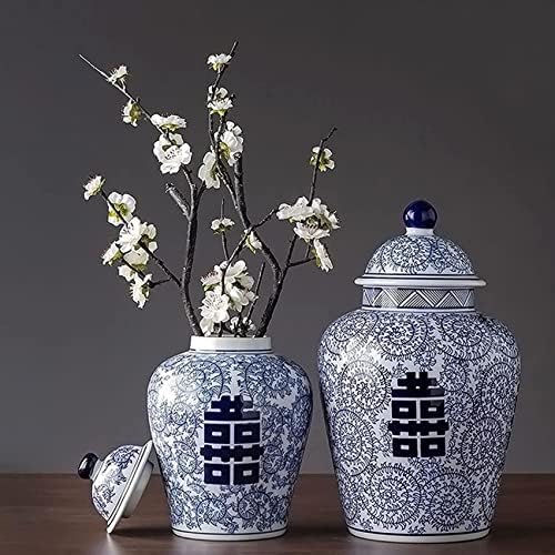 Aadecor keramičke staklenke, čaj teglica, kišni stil Skladišta, plavi i bijeli đumbir Jars porcelanski vaza Početna Dekor Plava keramički