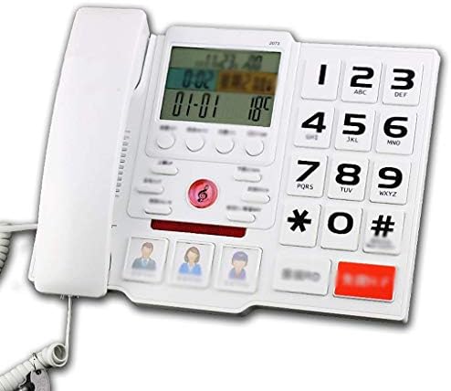 SJYDQ fiksni, vintage fiksni telefon Proširiv kabelirani fiksni telefon za kućni ukras boja, bijeli