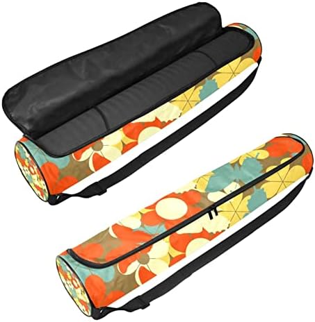 RATGDN Yoga Mat torba, cvijeće i leptiri Vježba Yoga Mat Carrier full-Zip Yoga Mat torba za nošenje sa podesivim remenom za žene i muškarce