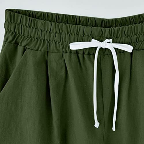 Ženske hlače za planinarenje Žene Ljeto Visoko struk pamučni posteljina maslačke za ispis hlače kratke hlače