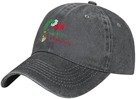 Sretan božićni oprali obični bejzbol kapa, retro podesivi tata šešira poklon za muškarce / žene