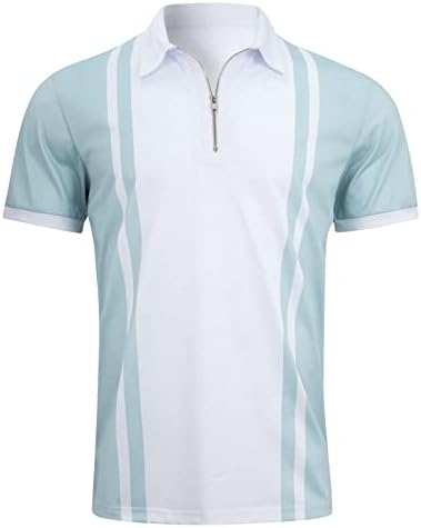 Muška Patentni Zatvarač Polo Majice Kratki Rukav Casual Slim Fit Atletski Tenis Golf Polos T-Shirt Tops Summer Tee Tops