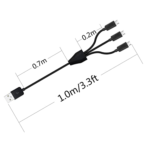 Micro USB Splitter Cable, 3 u 1 USB a 2.0 muški na 3 Micro USB kabl za punjenje podataka, podržava 3 Micro USB uređaja u istoj upotrebi