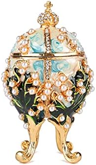 Furuida Faberge Egg nakit nakit sa šarkama sa šarkama Enamel ukrasi Viktorijanski stil ručno oslikani metalni poklon za kućni dekor