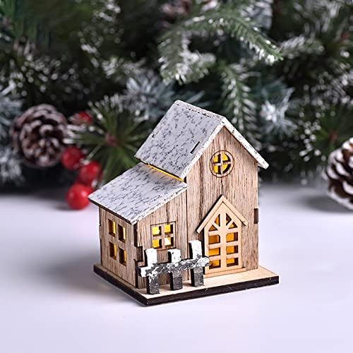 Božić dekorativni svjetlosni drvena kuća LED drvena Božić kuća Božić Tabela ukras Božić sijalica dekoracije