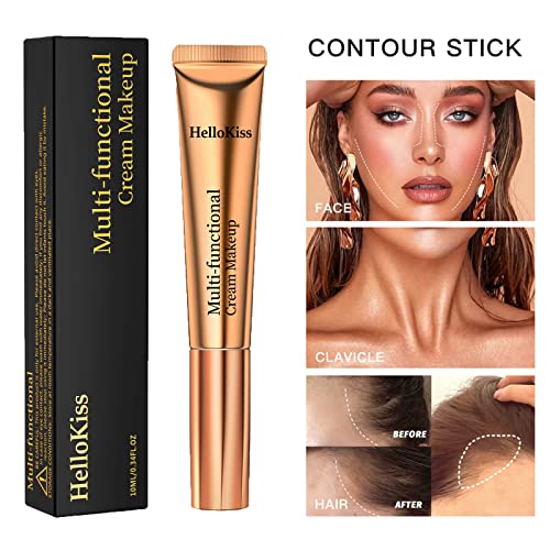 Paminify Contour Beauty Wand,tečni highlighter štapić za šminkanje, rumenilo za lice sa aplikatorom za jastuke,hranjivi bronzer stick