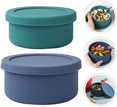Upkoch Kids Bento Box Silikonska zdjela Bento Kontejner: 2pcs Kontejneri za pohranu Organizator s poklopcem Propuštava kuhinjsku obrok