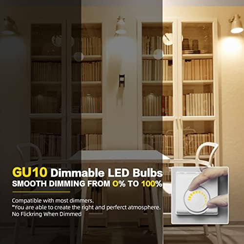 Lumiverse GU10 LED Sijalice Zatamnjive, 2700k meka topla bijela 5.5 W 500lm [50W ekvivalent] PAR 16 sijalice, Gu10 sijalica 40° ugao