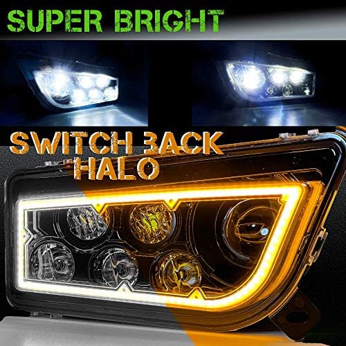 SLK-svjetla hromirani brijač RZR LED prednja svjetla Halo street legalni komplet žmigavca kompatibilan sa Polaris General, Razor 900s, RZR 1000 XP Turbo
