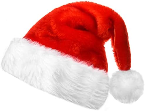 CANREVEL Božićni šešir, Santa šešir, Božićni šešir za uniseks odrasle osobe s baršunastim obodom i udobnom oblogom za Božićne Novogodišnje ukrase i potrepštine