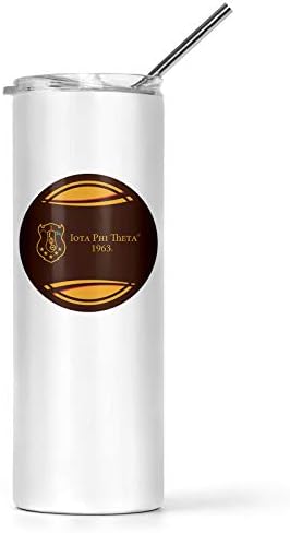 grčki život.store IOTA Phi Theta Skinny Tumbler od nerđajućeg čelika 20 OZ, vakumska izolovana čaša sa dvostrukim zidom, čaša sa poklopcem