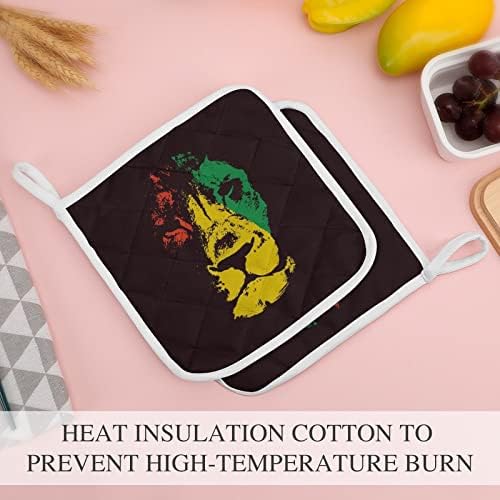 Rasta Lion HOLDERS 8X8 Vruće jastučiće otporne na toplinu Pottori za zaštitu od radne površine za kuhanje kuhinje dvodijelni set