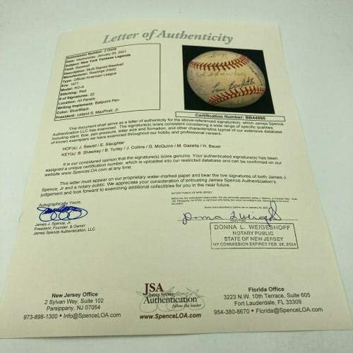 1920-ih-1950-ih New York Yankees Legende i zvijezde Bob Shawkey potpisan bejzbol JSA - autogramirani bejzbol