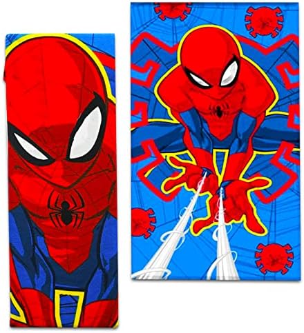 Marvel Spiderman Set ručnika za djecu - paket s ogromnim Spiderman ručnikom od mikrovlakana, torbom za vezice, tetovažama i još mnogo