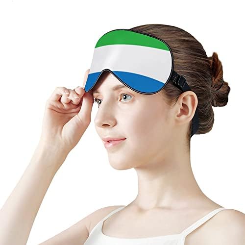 Maske za spavanje, Sierra Leone Flag Maska za spavanje i povez sa elastičnom trakom / trake za glavu za žene Muškarci Sleep Travel Nap