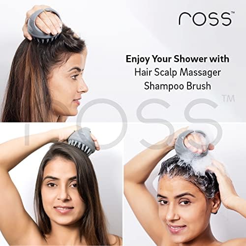 Ross Hair Scalp Massager četka za šampon sa mekanim silikonskim čekinjama protiv peruti, piling s priručnikom za njegu vlasišta masažer