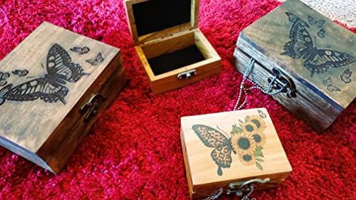 Suncokret leptir sitnica kutija Mali nakit čuva kutiju | Naušnice Ogrlica za skladištenje za djevojčice Žene | Ideja poklona Valentinovo,