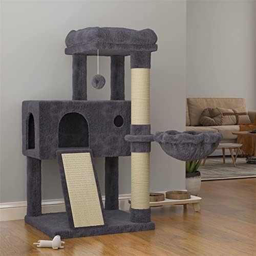 ZYMXdm Cat Tree Cat Tower 35.8 Inchcat Tower Multi-Level Cat Condo sa grebanje poruke, rampa i Top Perch, napravljen sa Carb certifikatom