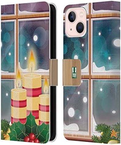 Dizajn kućišta za glavu Bokeh Holiday Candles kožna Navlaka za novčanik za knjige kompatibilna s Apple iPhoneom 13