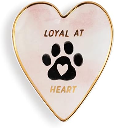 Demdaco Loyal Heart Pink 4 x 3.5 Keramička kamena art sitnica