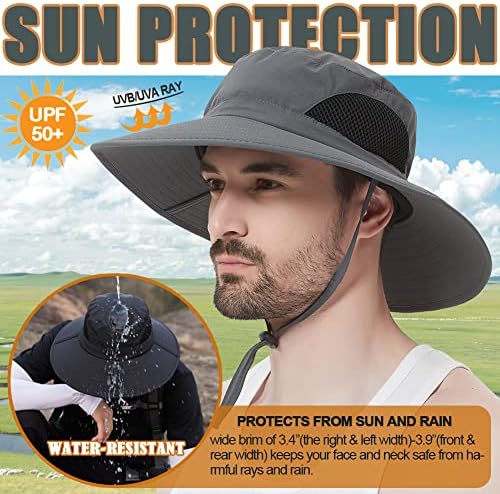 Sireck šešir za sunce za muškarce žene, Upf50+ šešir za pecanje, šeširi za zaštitu od sunca šeširi sa širokim obodom Safari šešir